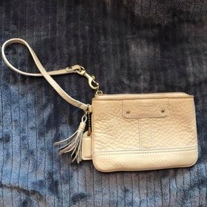 Coach leather mini wristlet